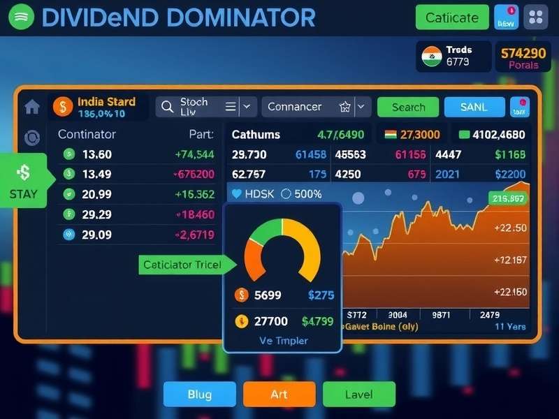 Dividend Dominator game screenshot showing Indian stock market interface